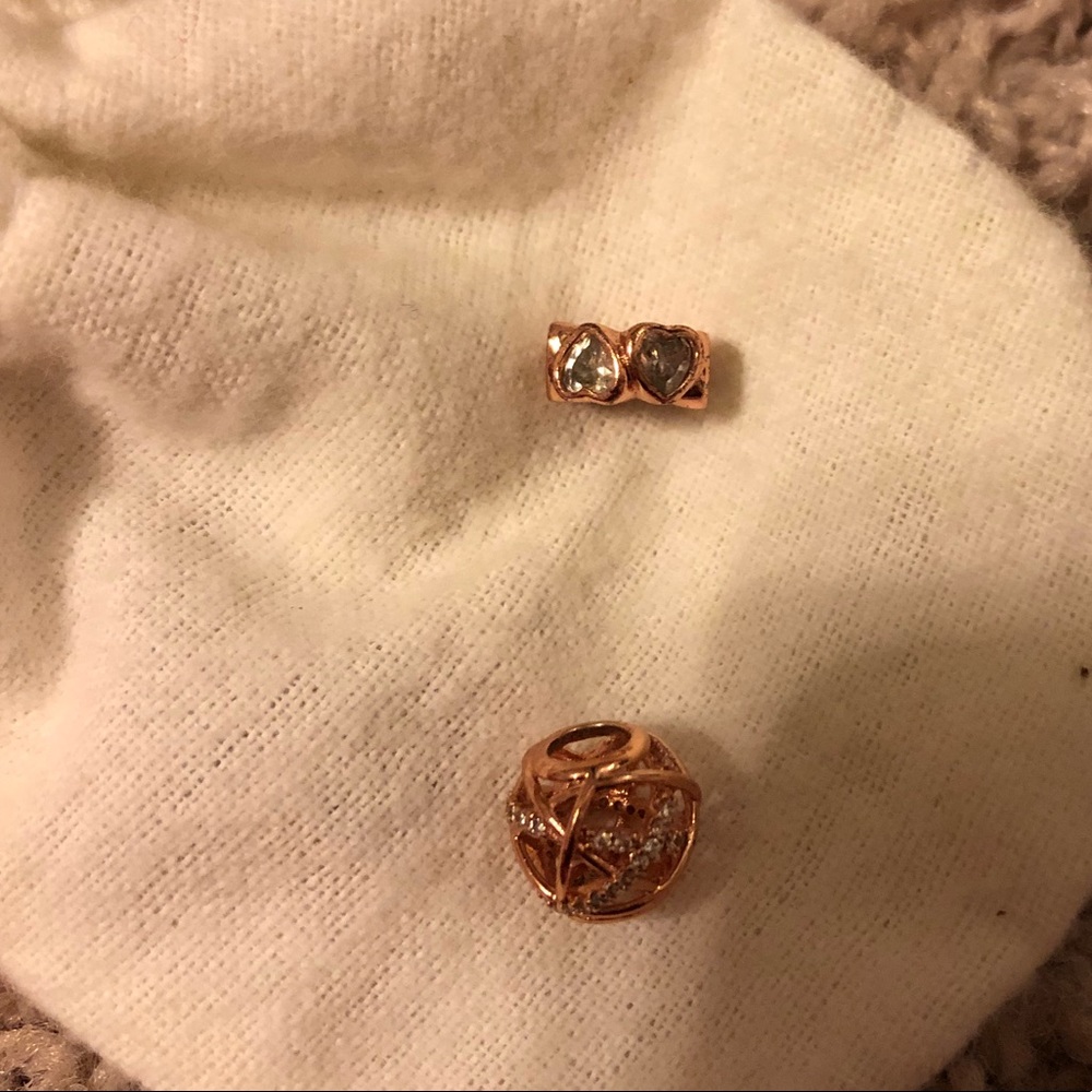 Not Authentic! Pandora lookalike rose gold charms